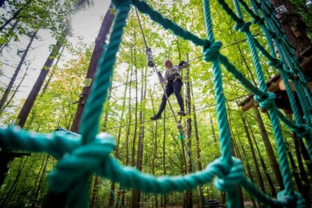 Abenteuer, Freizeit Outddor,Kinder im Kletterwald Kriebstein